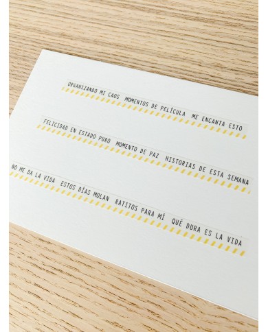 Washi tape Frases con rayitas 3 Kimidori Colors