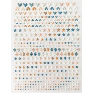 Pegatinas puffy corazones y estrellas Boho Kimidori Colors
