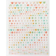Pegatinas puffy corazones y estrellas calma Kimidori Colors