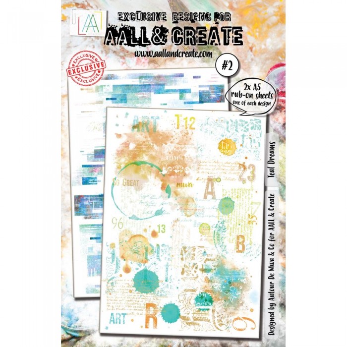 Transferibles AALL And Create A5 Rub-Ons Teal Dreams