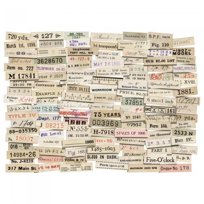 Tiras numéricas - Ephemera Snippits  Tim Holtz TH94222