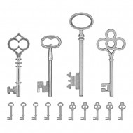 Llaves metalicas adornos Tim Holtz Silver Keys TH93321