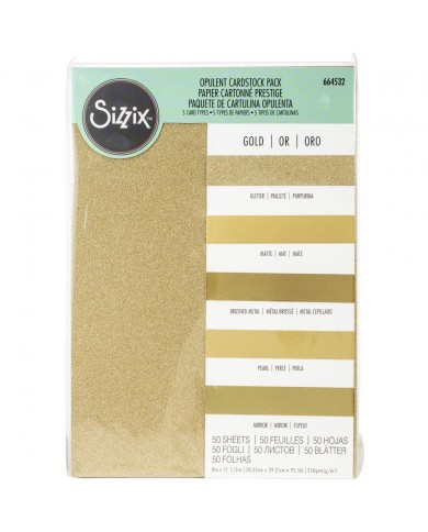Sizzix Surfacez Opulent Cardstock Pack 8"X11.5" 50/Pkg Gold 664532