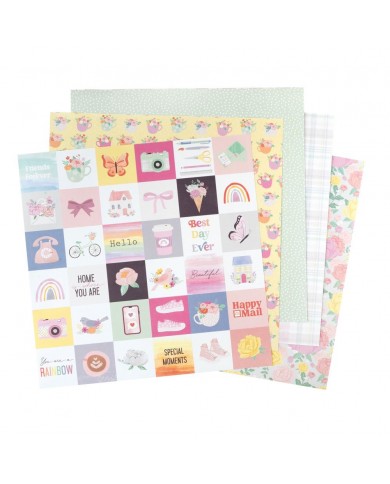 Rainbow Avenue American Crafts Double-Sided Paper Pad 12"X12" 48/Pkg