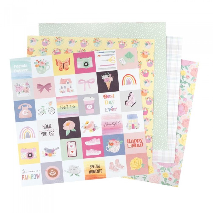 Rainbow Avenue American Crafts Double-Sided Paper Pad 12"X12" 48/Pkg