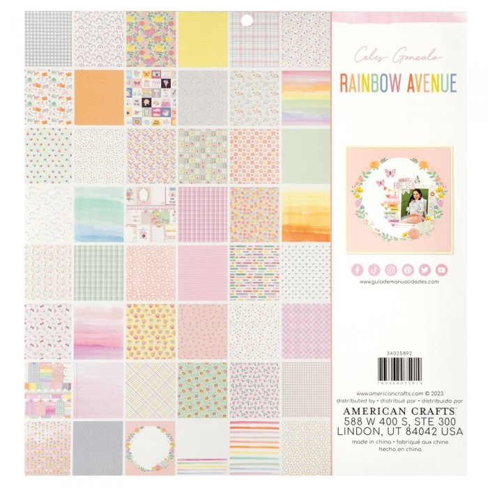 Rainbow Avenue American Crafts Double-Sided Paper Pad 12"X12" 48/Pkg