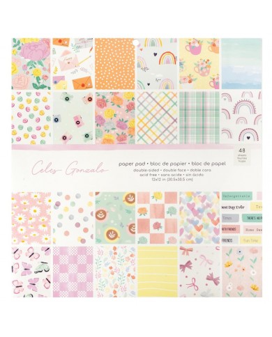 Rainbow Avenue American Crafts Double-Sided Paper Pad 12"X12" 48/Pkg