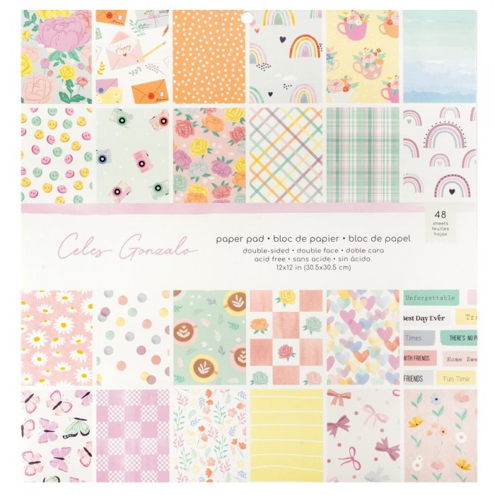 Rainbow Avenue American Crafts Double-Sided Paper Pad 12"X12" 48/Pkg