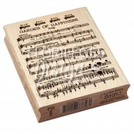 Sello de madera y caucho partitura florilegesdesign FG124022