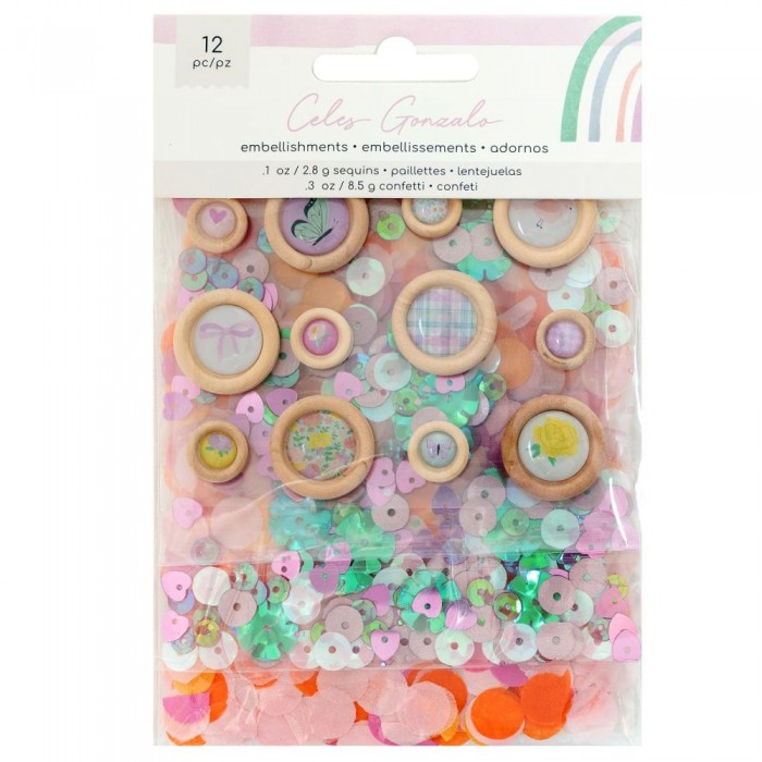 American Crafts Rainbow Avenue Confetti Button Pack