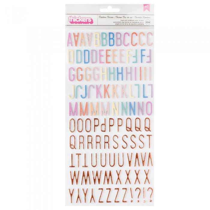 American Crafts Rainbow Avenue Thickers Stickers 224/Pkg
