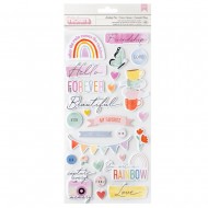 American Crafts Rainbow Avenue Puffy Stickers 50/Pkg