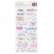 American Crafts Rainbow Avenue Puffy Stickers 50/Pkg