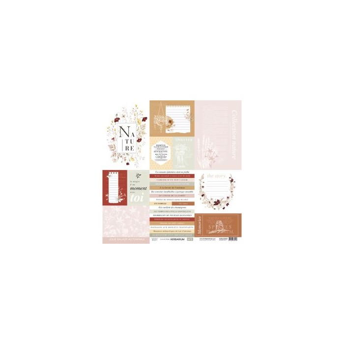 Colección de papeles decscrapbooking Herbarium Florilèges Design 30x30cm FDPI223009