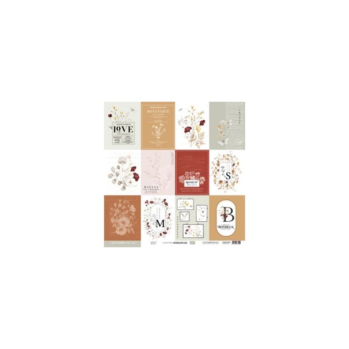 Colección de papeles decscrapbooking Herbarium Florilèges Design 30x30cm FDPI223009