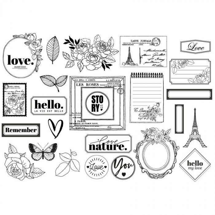 Die cuts calque LA VIE EN ROSE florilegesdesign  FDDC124002