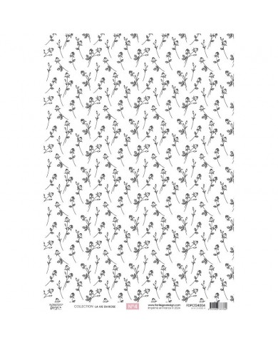 Papel de Calco con diseño A4 LA VIE EN ROSE 4 florilegesdesign FDPC124004
