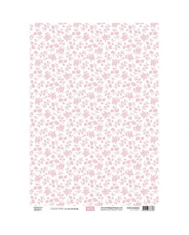 Papel de Calco con diseño A4 LA VIE EN ROSE 3 florilegesdesign FDPC124003