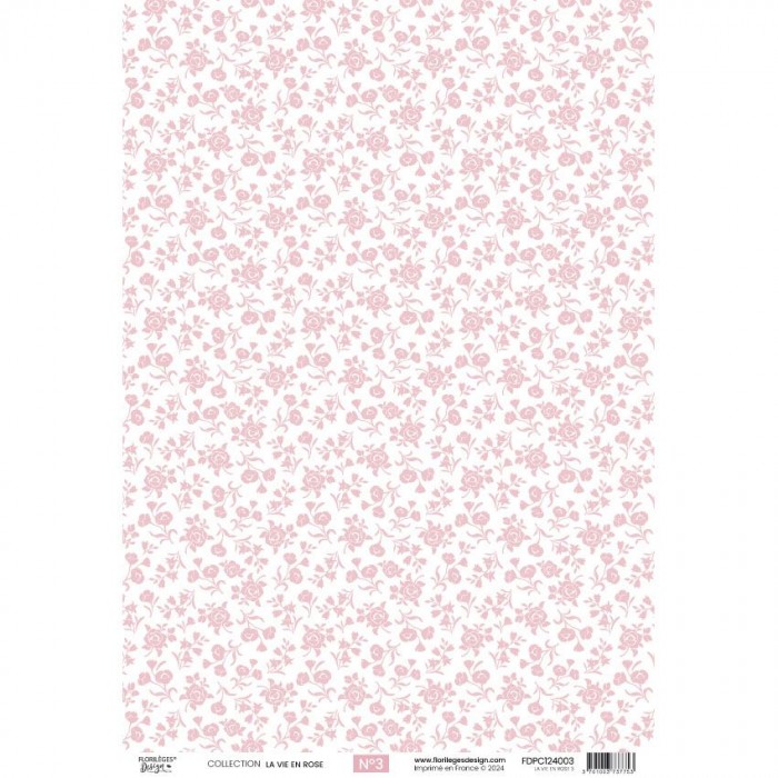 Papel de Calco con diseño A4 LA VIE EN ROSE 3 florilegesdesign FDPC124003