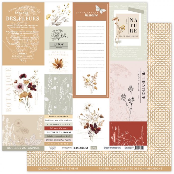 Papel HERBARIUM 5 florilegesdesign FDPI223005