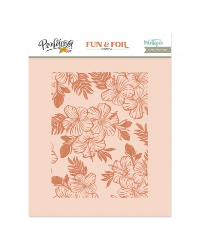 Placa Hot Foil&Fun fondo hibiscus Pensacola de Mintopía VVMT028025