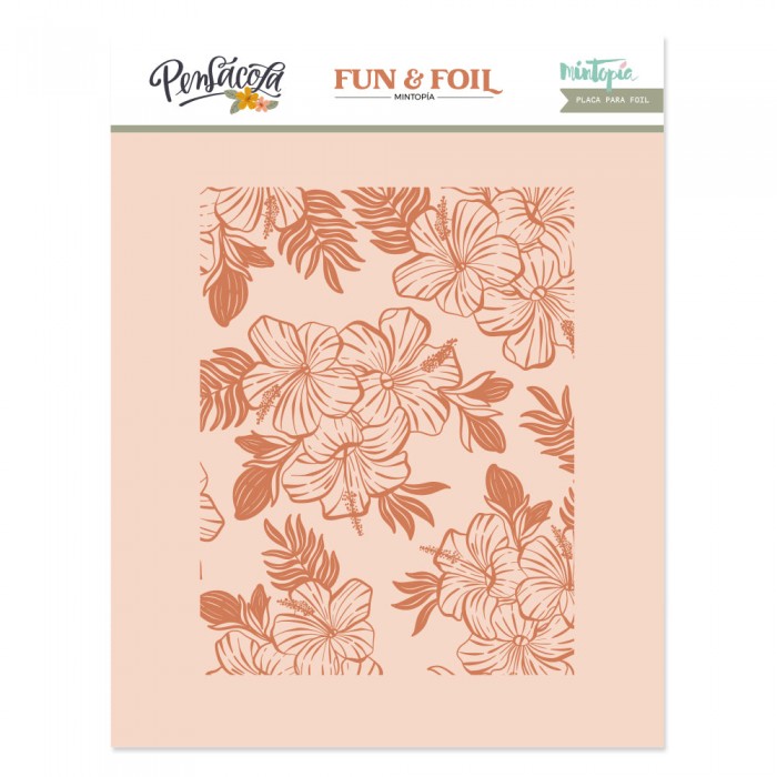 Placa Hot Foil&Fun fondo hibiscus Pensacola de Mintopía VVMT028025