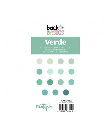 Pad papeles 15 x 7,5 cm Verde Back To Basics de Mintopía Pad papeles 15 x 7,5 cm Verde Back To Basics de Mintopía