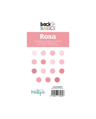 Pad papeles 15 x 7,5 cm Rosa Back To Basics de Mintopía Pad papeles 15 x 7,5 cm Rosa Back To Basics de Mintopía