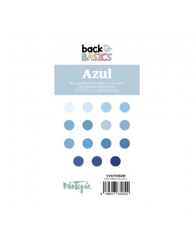 Pad papeles 15 x 7,5 cm Azul Back To Basics de Mintopía Pad papeles 15 x 7,5 cm Azul Back To Basics de Mintopía