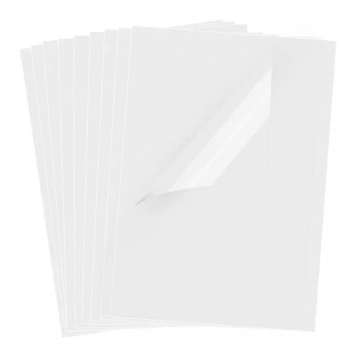 Hoja de Papel Vinilo A4 transparente para impresora inkjet