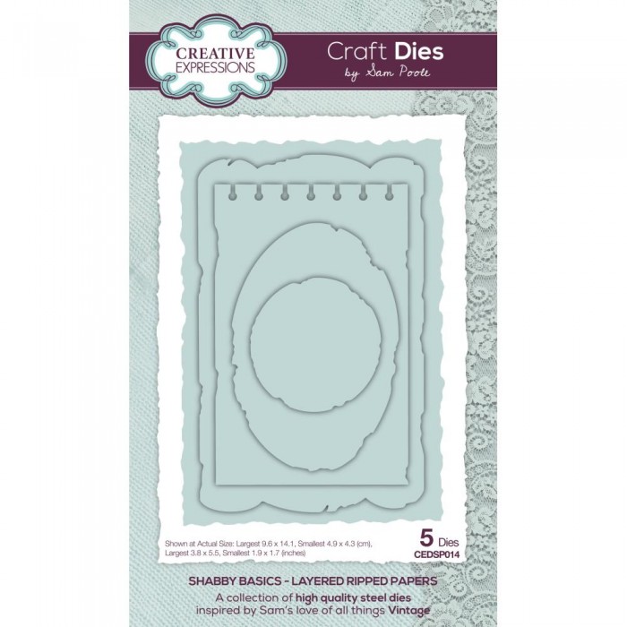 Troquel Creative Expressions Craft Dies By Sam Poole Shabby Basics- Layered Ripped Papers