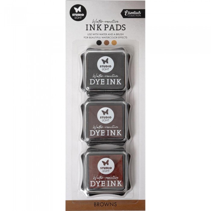 Tintas Nr. 12, Browns Studio Light Water-Reactive Ink Pads 3/Pkg