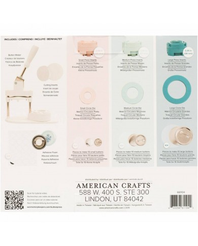 Button Press Bundle We R Memory Keepers incluye 3 tamaños de Pins