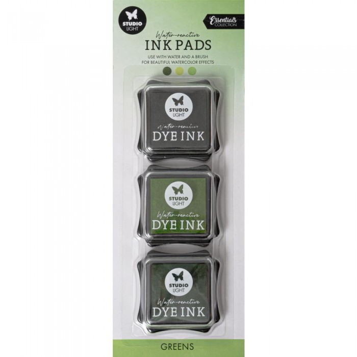 Tintas Nr. 13, Greens Studio Light Water-Reactive Ink Pads 3/Pkg