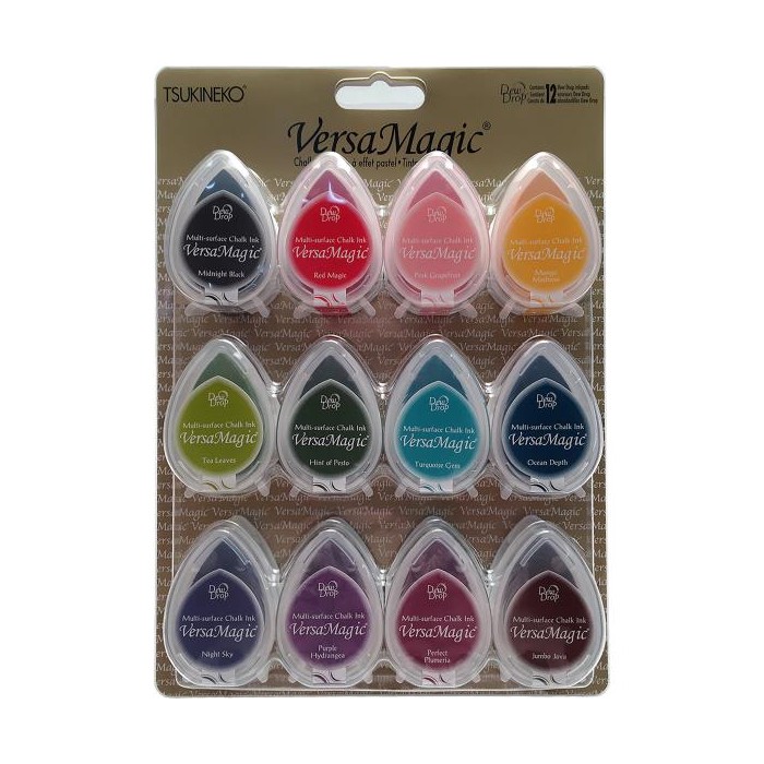 VersaMagic Dew Drop Multi-Surface Chalk Ink Pads 12/Pkg
