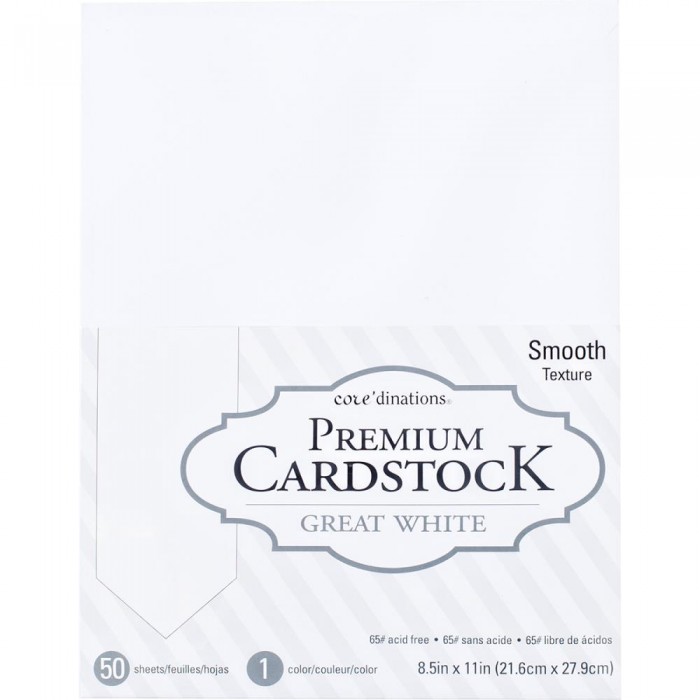 Value Pack Smooth Cardstock 8.5"X11" 50/Pkg Great White
