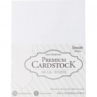 Cardstock 110lb Smooth  White 8.5"X11" 25/Pkg