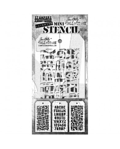 Kit Mini Stencil By Tim Holtz - Set58