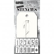 Set x 12 numeros Tim Holtz Element Stencils 12/Pkg