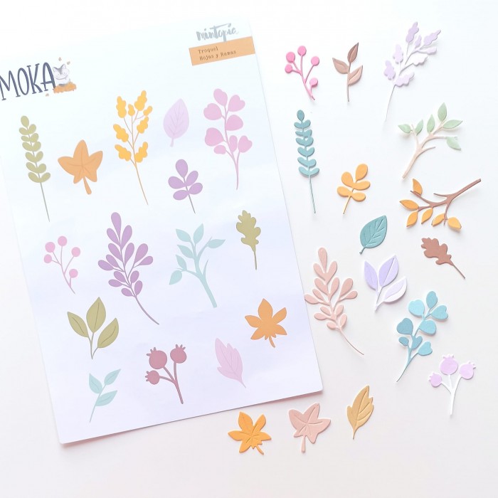 Troquel Hojas y ramas de Mintopía