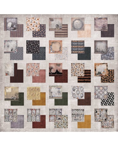Colección de papeles 8x8" Bellaluna Crafts con 24 papeles doble cara Nightmares