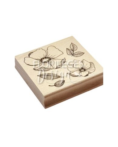 Sello de madera y caucho FLOWERS AND LEAVES Florileges FF124016