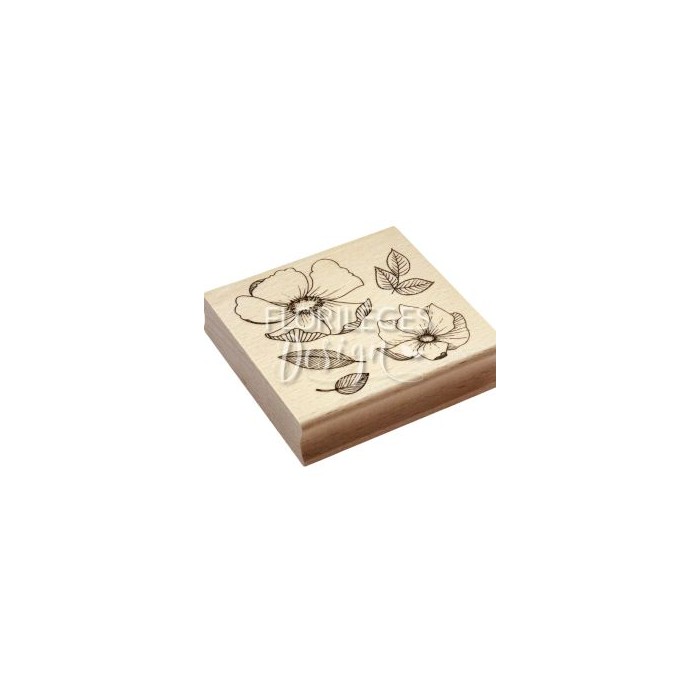 Sello de madera y caucho FLOWERS AND LEAVES Florileges FF124016