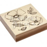 Sello de madera y caucho FLOWERS AND LEAVES Florileges FF124016
