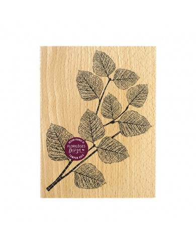 Sello de madera y caucho REALISTIC FOLIAGE Florileges