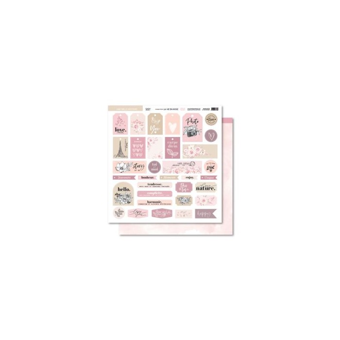 Colección de papeles 12x12 LA VIE EN ROSE Florileges FDPI124011