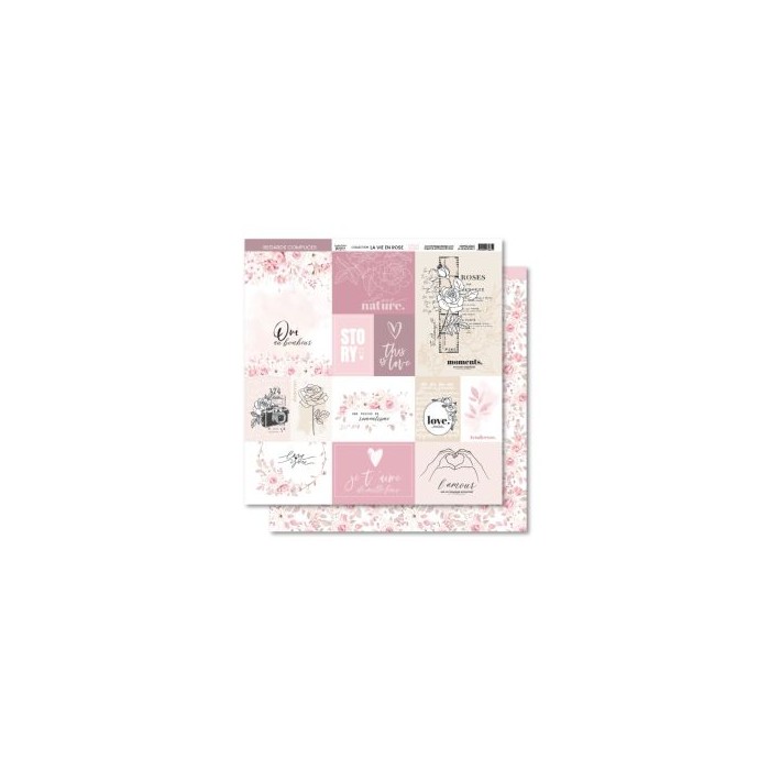 Colección de papeles 12x12 LA VIE EN ROSE Florileges FDPI124011