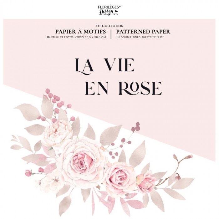 Colección de papeles 12x12 LA VIE EN ROSE Florileges FDPI124011