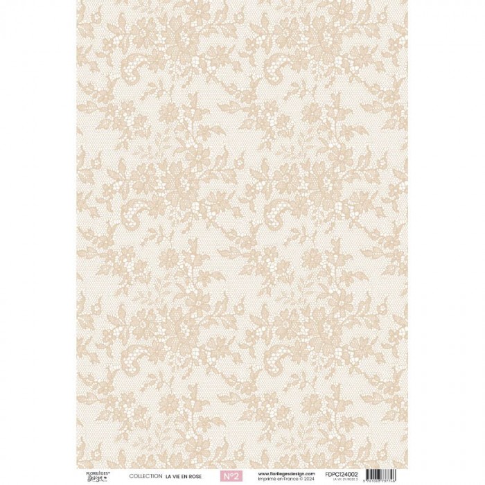Papel de Calco con diseño A4 LA VIE EN ROSE 2 florilegesdesign FDPC124003