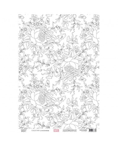 Papel de Calco con diseño A4 LA VIE EN ROSE 1 florilegesdesign FDPC124003 Papel de Calco con diseño A4 LA VIE EN ROSE 1 florilegesdesign FDPC124003